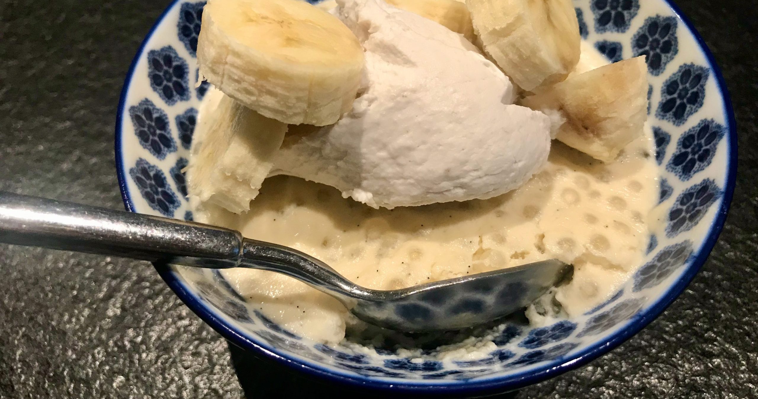 Vanilla Bean Tapioca & Bourbon Banana Whipped Cream