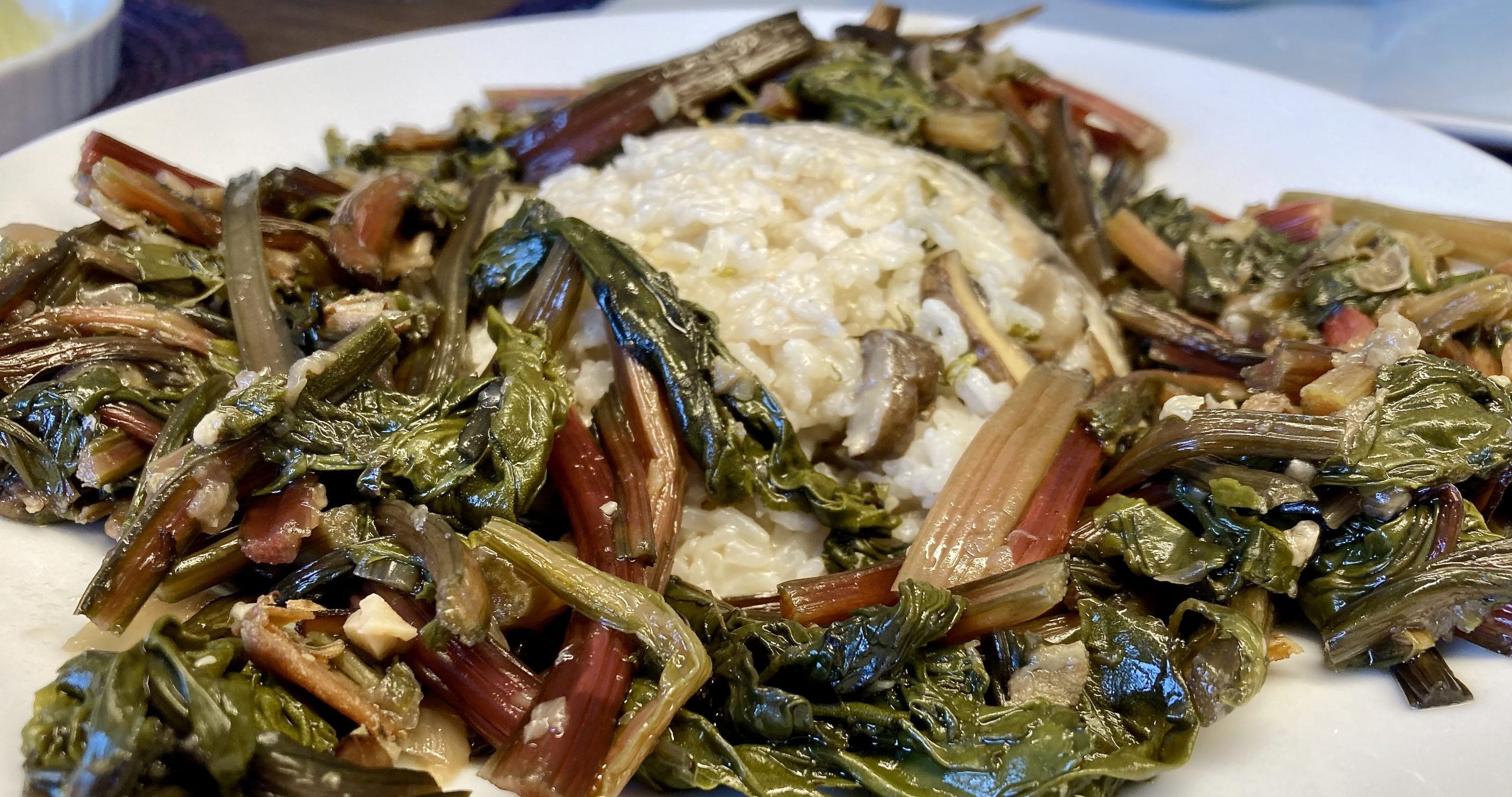 Beet Greens and Coconut Sticky Rice
