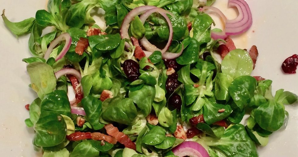 Best Field Salad with Bacon Dressing!