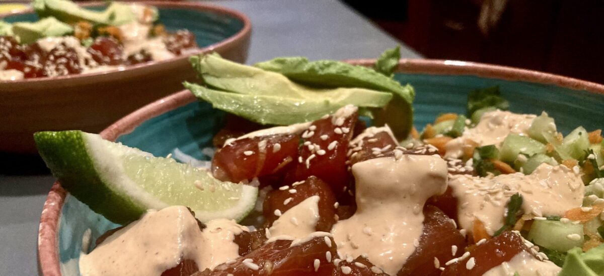 Ahi Poke Bowl & Tangy Salad