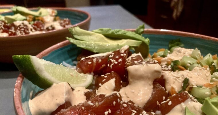 Ahi Poke Bowl & Tangy Salad