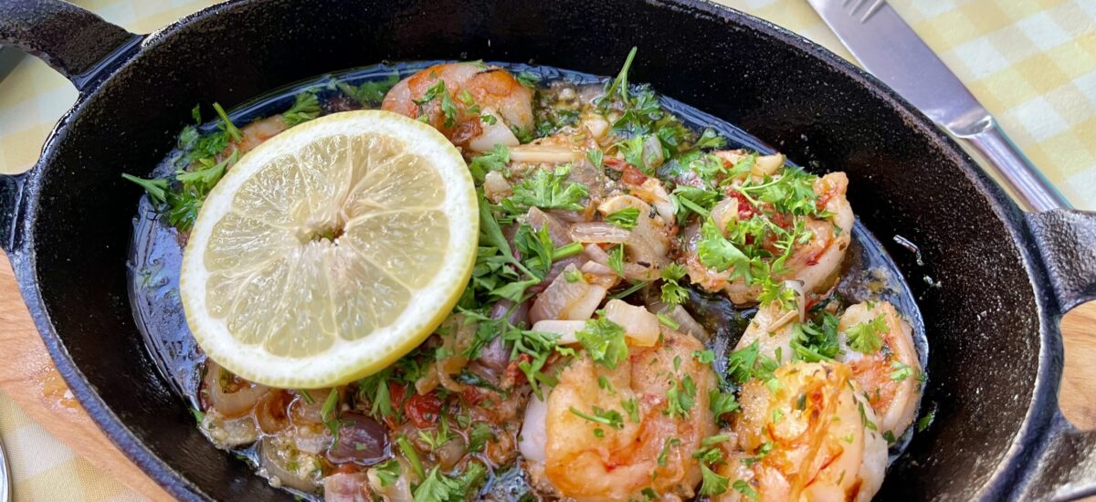 Cast Iron Grilled Saucy Shrimp