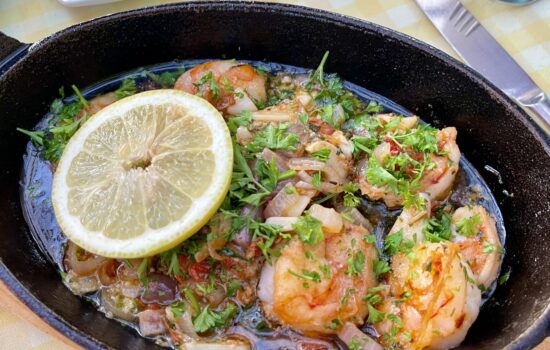 Cast Iron Grilled Saucy Shrimp