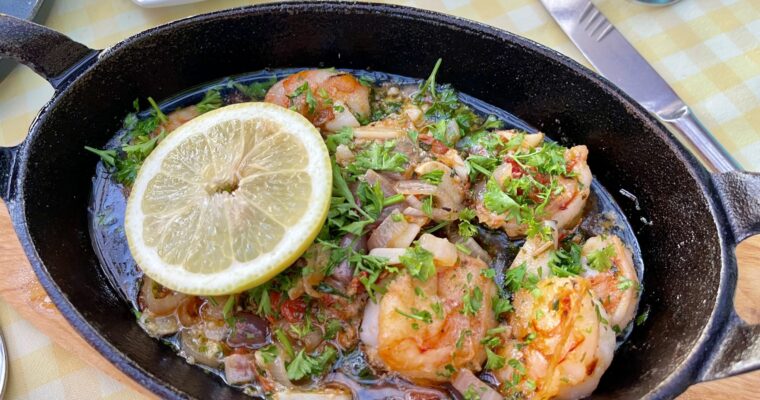 Cast Iron Grilled Saucy Shrimp