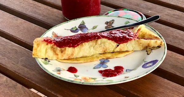 Raspberry Casava Crepes