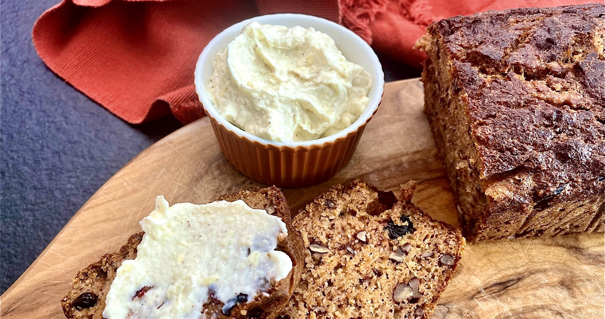 Cassava Sweet Potato Bread & Goat Cheese Spread