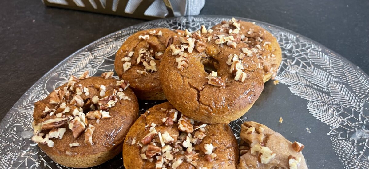 Maple Pecan Sweet Potato Donuts